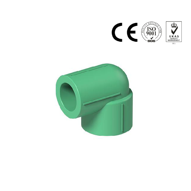 Green ppr 90 degree reducing elbow plastic pipe fittings for water supply