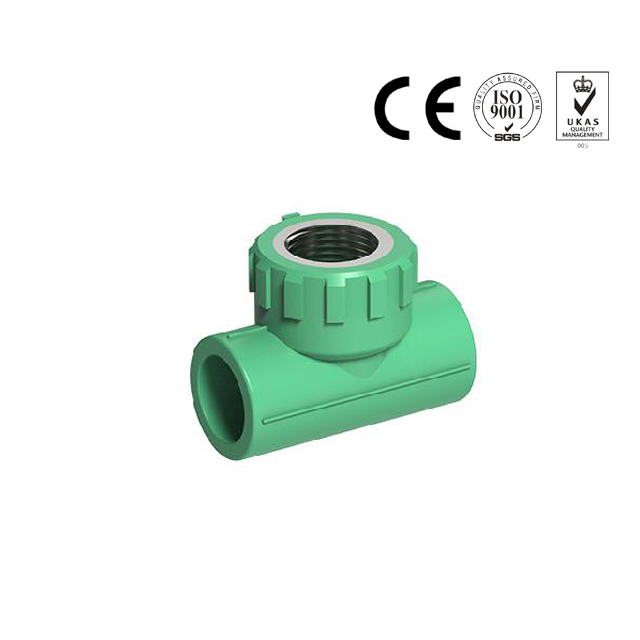 Green PPR Female Thread Tee With Brass Insert Pipe Fittings