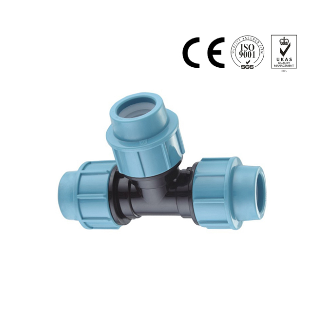 Plastic equal tee pp compression pipe fittings for irrigation