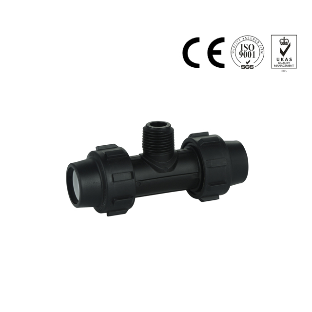 Black PP male tee PN16 plumbing compression fittings