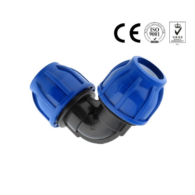 Good quality 90 Deg PP HDPE Equal Elbow compression fittings
